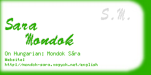 sara mondok business card