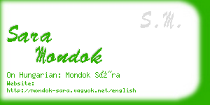 sara mondok business card